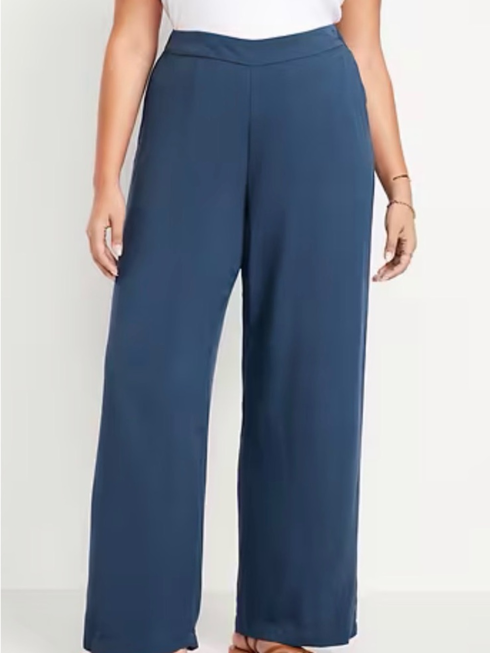 NWT Old Navy High Rise Playa Wide Leg Pants Tidewater Blue Womens Size XXL